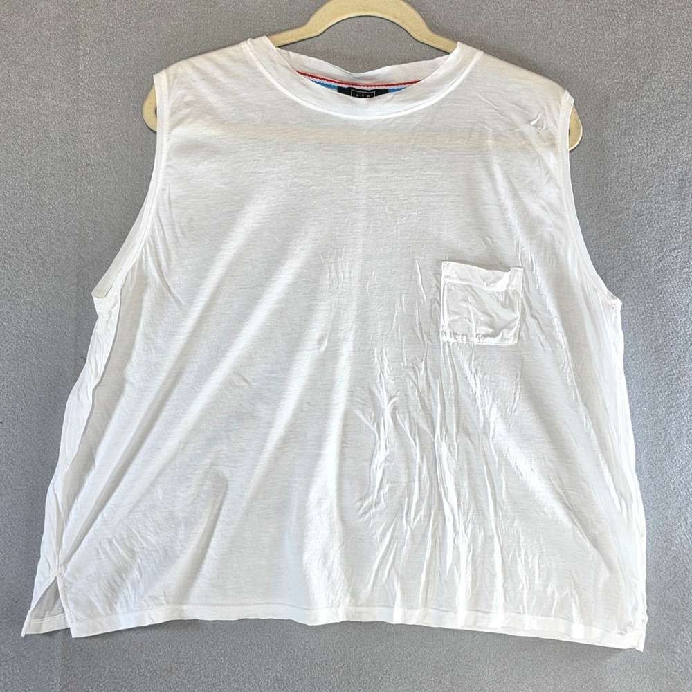 AYR Minimalist Clean Girl Muscle Tank XL Pima Cotton Quiet Luxury White
